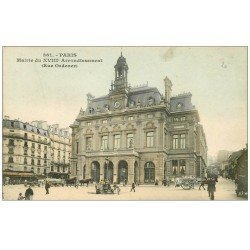 carte postale ancienne PARIS 18. La Mairie rue Ordener