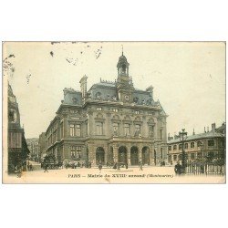 carte postale ancienne PARIS 18. La Mairie rue Ordener 1905