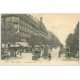 carte postale ancienne PARIS 18. Le Boulevard Barbès Taxi et Tramway à Impériale
