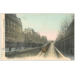 carte postale ancienne PARIS 18. Le Métropolitain Boulevard Rochechouart 1906