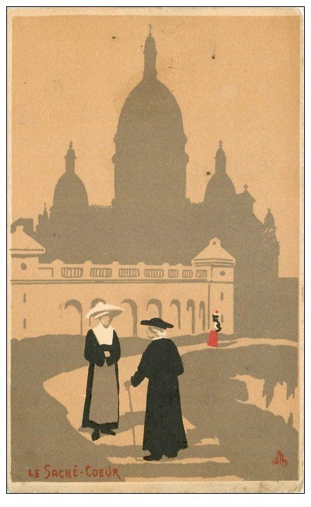 carte postale ancienne PARIS 18. Le Sacré-Coeur 1908