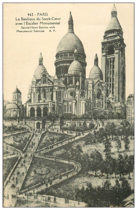 carte postale ancienne PARIS 18. Le Sacré-Coeur de Montmartre 1931