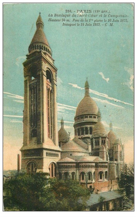 carte postale ancienne PARIS 18. Le Sacré-Coeur de Montmartre 256