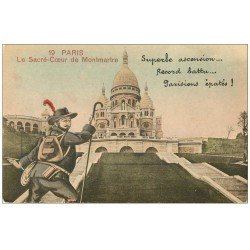 carte postale ancienne PARIS 18. Le Sacré-Coeur de Montmartre ascension