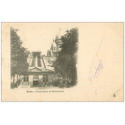 carte postale ancienne PARIS 18. Le Sacré-Coeur de Montmartre Funiculaire 1903