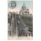 carte postale ancienne PARIS 18. Le Sacré-Coeur de Montmartre Funiculaire 1906