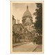 carte postale ancienne PARIS 18. Le Sacré-Coeur de Montmartre Marchande Rue Chevalier-de-la-Barre