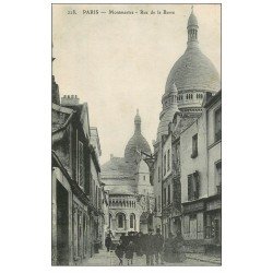 carte postale ancienne PARIS 18. Le Sacré-Coeur de Montmartre Marchande Rue de la Barre