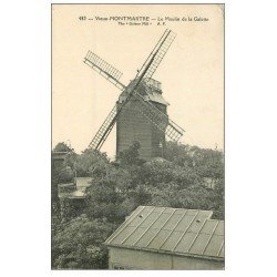 carte postale ancienne PARIS 18. Moulin de la Galette dernier Moulin à vent 483