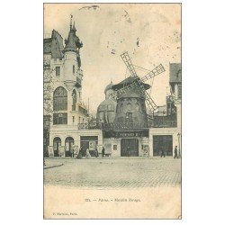 carte postale ancienne PARIS 18. Moulin Rouge Place Blanche Bal Spectacle 1904 124