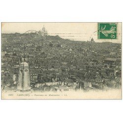 carte postale ancienne PARIS 18. Panorama sur Montmartre