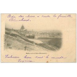 carte postale ancienne PARIS 18. Paris vu de la Butte-Montmartre 1902
