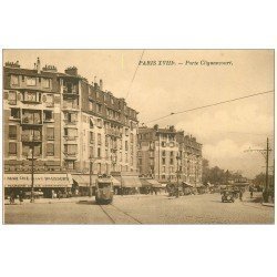 carte postale ancienne PARIS 18. Porte de Glignancourt Marché de la Chaussure et Panneau BYRRH