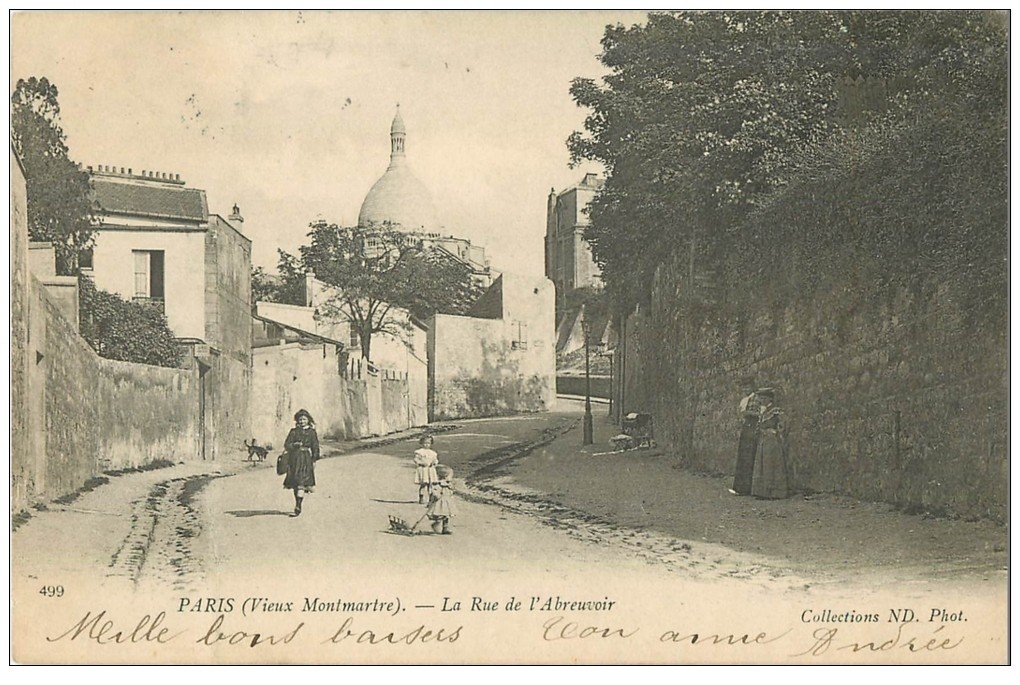 carte postale ancienne PARIS 18. Rue de l'Abreuvoir 1905