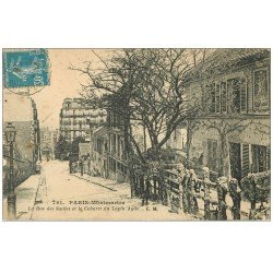 carte postale ancienne PARIS 18. Rue des Saules Cabaret du Lapin Agile 1926