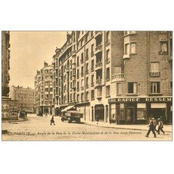 carte postale ancienne PARIS 18. Rue Porte-Montmartre et Rue Jean-Varenne Rapide Ressemelage