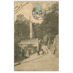 carte postale ancienne PARIS 18. Rue Saint-Vincent. Pour Montreuil Bagnolet 1905