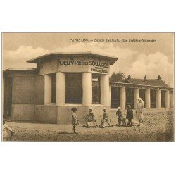 carte postale ancienne PARIS 18. Square d'Enfants rue Frédéric-Schneider