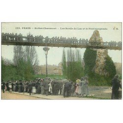 PARIS 19. Buttes Chaumont. Bords du Lac et Pont 1906