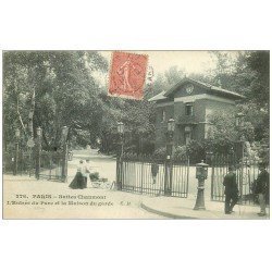 PARIS 19. Buttes Chaumont. Entrée Parc et Maison du Garde 1906