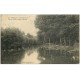 carte postale ancienne 10 ROMILLY-SUR-SEINE. Pêcheur sur le Canal derrière le Moulin vers 1929