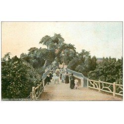 carte postale ancienne PARIS 19. Buttes Chaumont. Pont de briques. Acqua-Photo