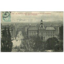 carte postale ancienne PARIS 19. La Mairie Avenue Laumière 1905