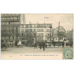 PARIS 20. Boulevard Ménilmontant à la Rue des Amandiers 1906