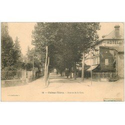 carte postale ancienne 02 CHATEAU-THIERRY. Hôtel Avenue de la Gare 1905