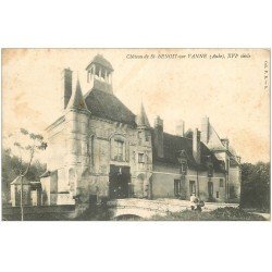 carte postale ancienne 10 SAINT-BENOIT-SUR-VANNE. Le Château 1915 et Jardinier