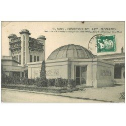 carte postale ancienne PARIS EXPOSITION DES ARTS DECORATIFS 1925. Pavillon Sue et Mare