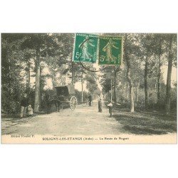 10 SOLIGNY-LES-ETANGS. Cabriolet Route de Nogent 1917