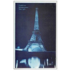 carte postale ancienne PARIS EXPOSITION INTERNATIONALE 1937. Tour Eiffel