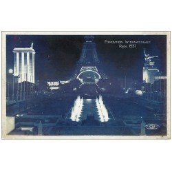 carte postale ancienne PARIS EXPOSITION INTERNATIONALE 1937. Tour Eiffel Trocadéro