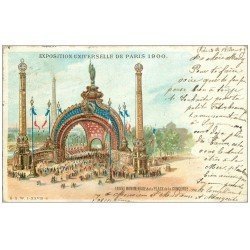 carte postale ancienne PARIS EXPOSITION UNIVERSELLE 1900. Entrée Place Concorde. Timbre 10 Centimes 1900