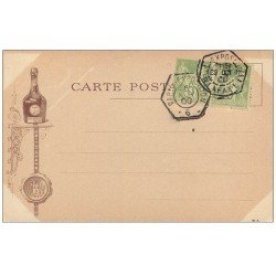 carte postale ancienne PARIS EXPOSITION UNIVERSELLE 1900. Grand Palais. Bénédictine et Timbres 5 centimes