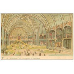 carte postale ancienne PARIS EXPOSITION UNIVERSELLE 1900. Intérieur Grand Palais