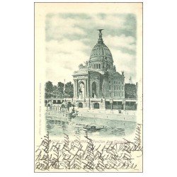 carte postale ancienne PARIS EXPOSITION UNIVERSELLE 1900. Pavillon Etats-Unis. Timbre 10 centimes 1900