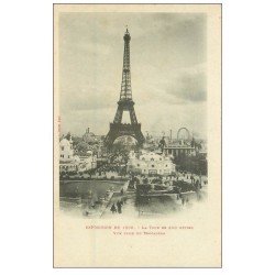 carte postale ancienne PARIS EXPOSITION UNIVERSELLE 1900. Tour Eiffel