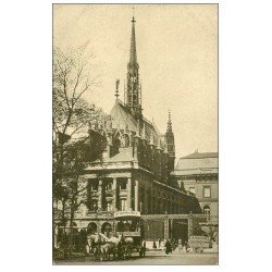 carte postale ancienne PARIS I°. Attelage livraison Quinquina Saint-Raphaël devant Sainte-Chapelle