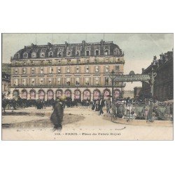 PARIS 01 Bouche du Métropolitain Place Palais Royal vers 1900. Paillettes multicolores collées