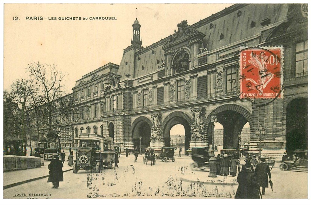 PARIS I°. Guichets du Carrousel 1912 Autobus Ford