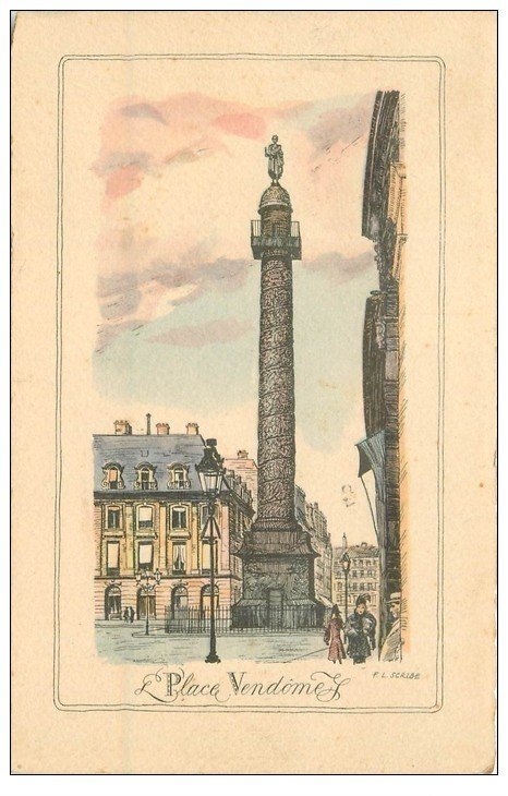 PARIS 01. La Place Vendôme 1945 par Scribe
