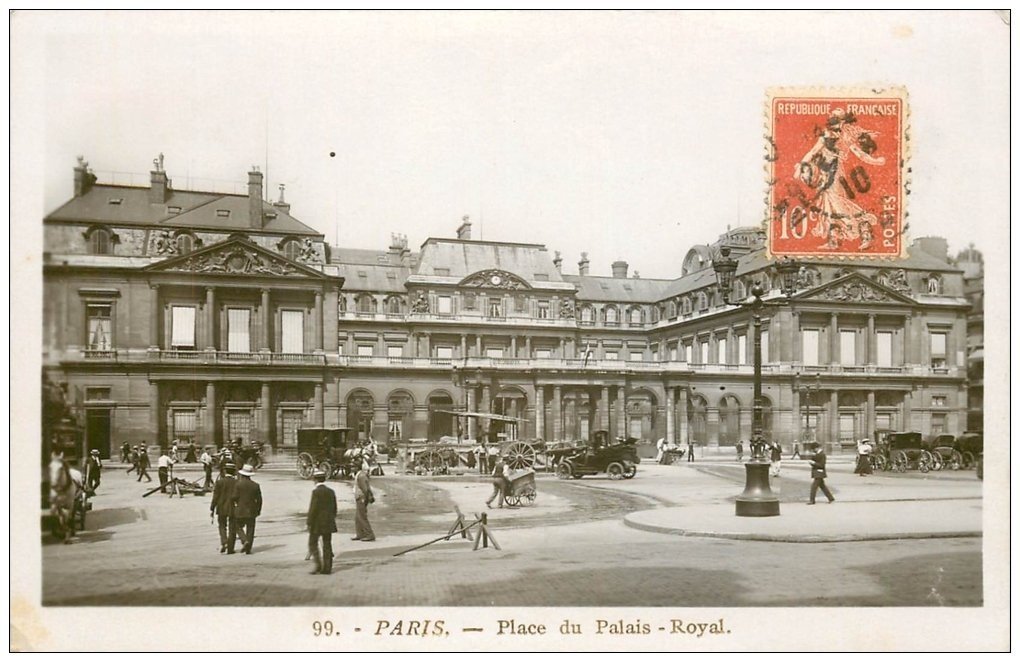 PARIS 01. Place du Palais Royal 1910 carte photo