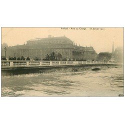 carte postale ancienne PARIS I°. Pont au Change inondations 1910