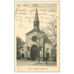 carte postale ancienne PARIS Ier. Eglise Saint-Marcel 1903