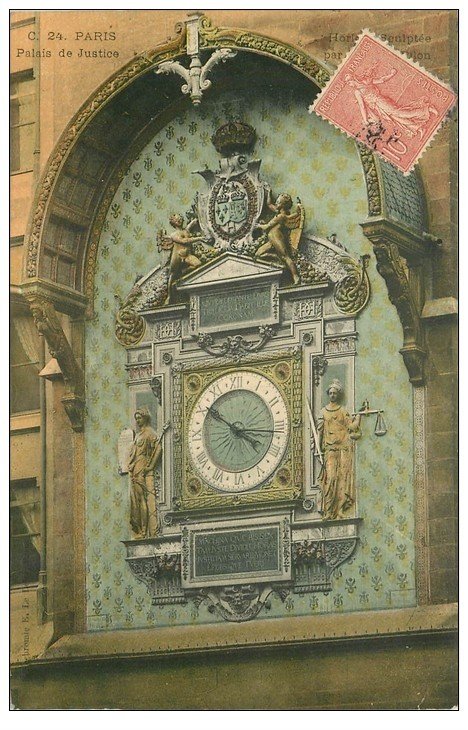 PARIS 01 Le Palais de Justice Horloge 1905