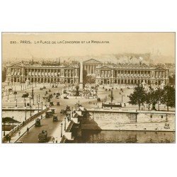 carte postale ancienne PARIS Ier. Place Concorde et la Madeleine 1923