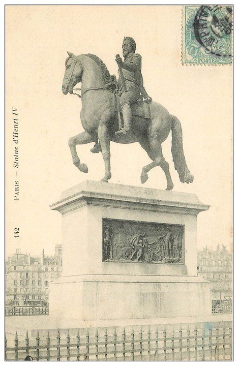 carte postale ancienne PARIS Ier. Statue Henri IV