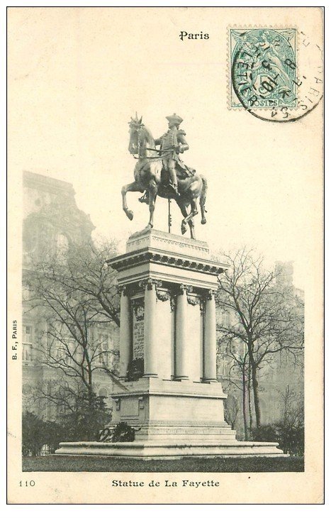 PARIS 01. Statue Lafayette 1903